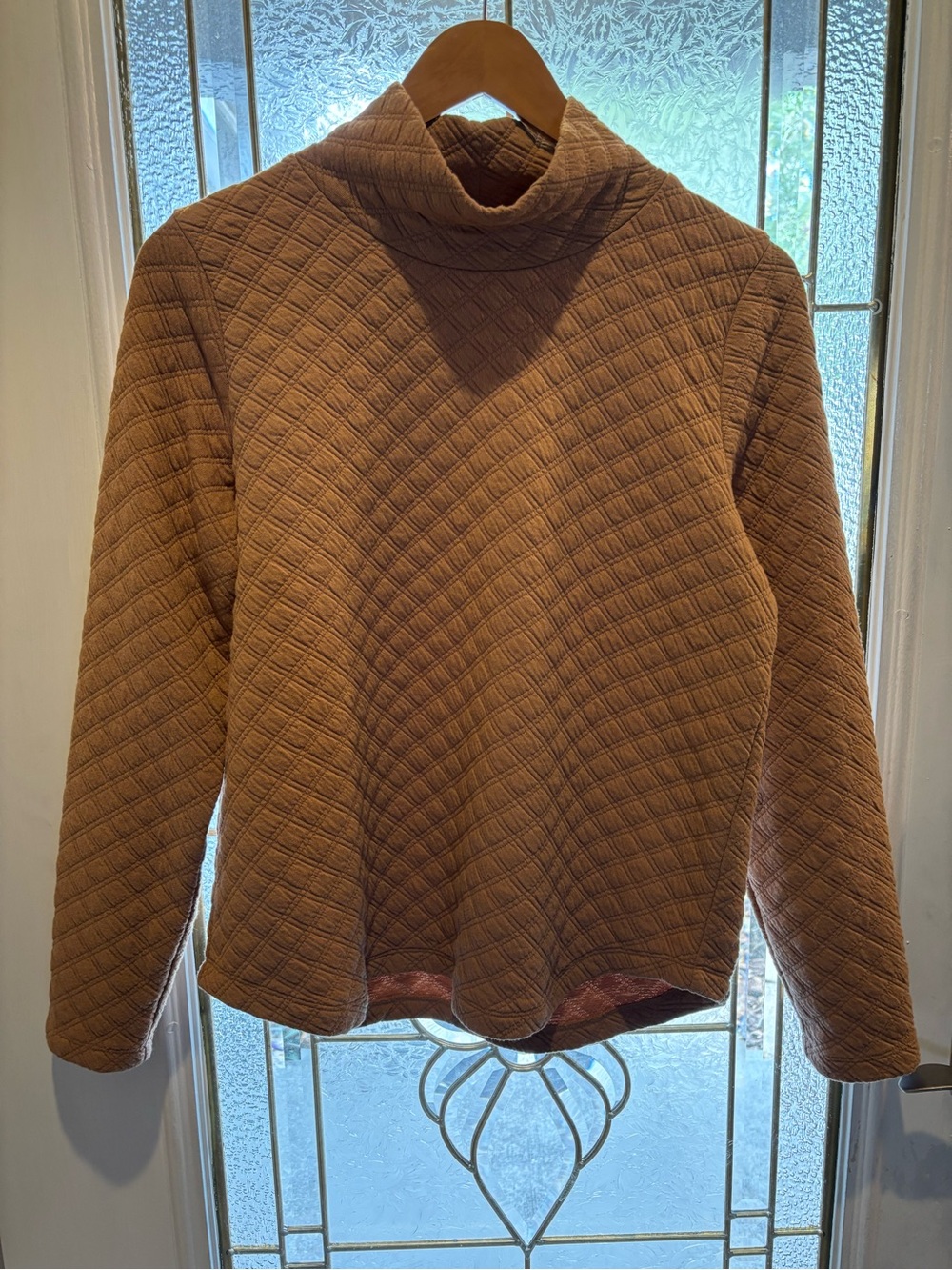 J. Crew Quilted Turtleneck Sweater - Tan Brown